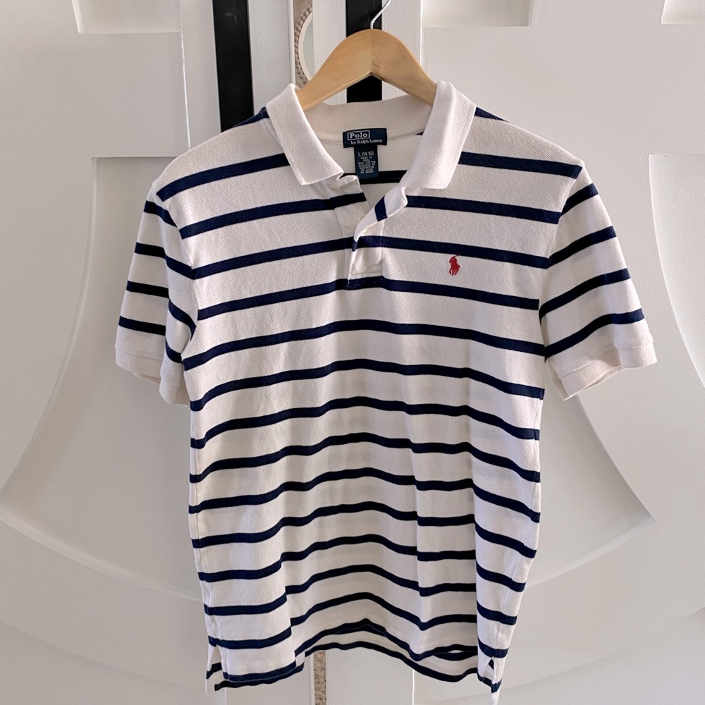 Ralph Lauren Striped Polo: Boys Large (14-16)
